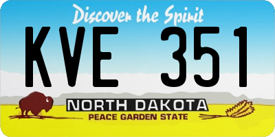 ND license plate KVE351