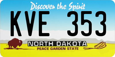 ND license plate KVE353