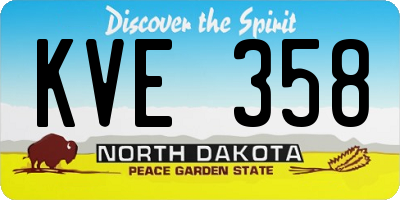 ND license plate KVE358
