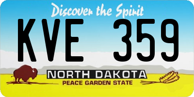 ND license plate KVE359