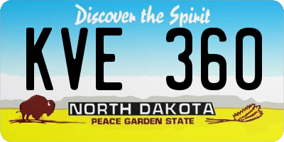 ND license plate KVE360