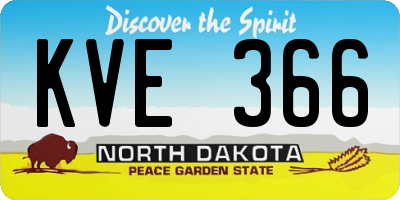 ND license plate KVE366