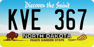 ND license plate KVE367