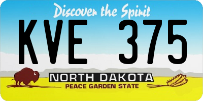 ND license plate KVE375