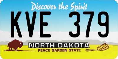 ND license plate KVE379