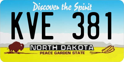 ND license plate KVE381