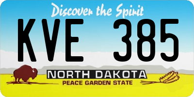 ND license plate KVE385