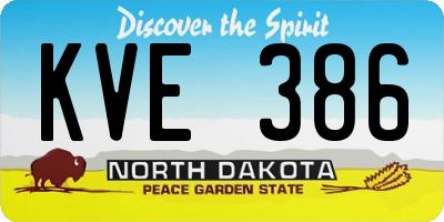 ND license plate KVE386