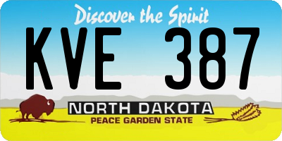 ND license plate KVE387