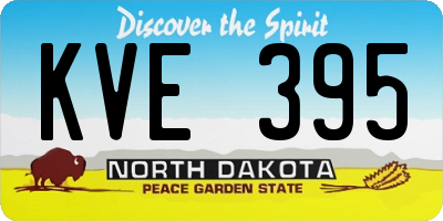 ND license plate KVE395