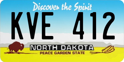 ND license plate KVE412