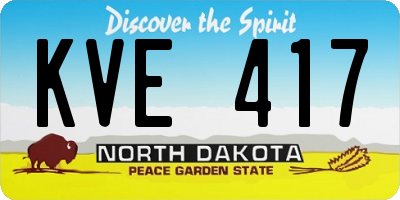 ND license plate KVE417