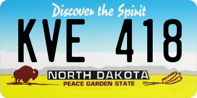 ND license plate KVE418