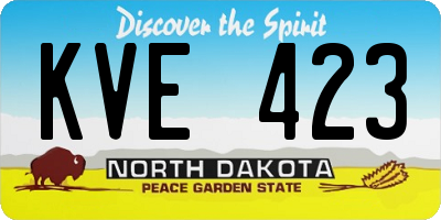 ND license plate KVE423