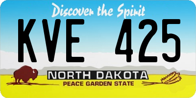ND license plate KVE425