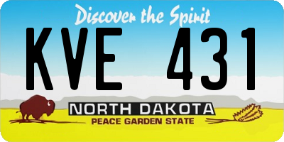ND license plate KVE431