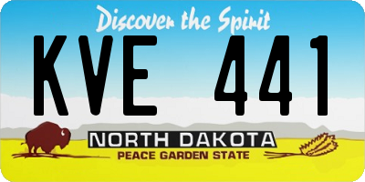 ND license plate KVE441