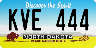 ND license plate KVE444