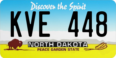 ND license plate KVE448