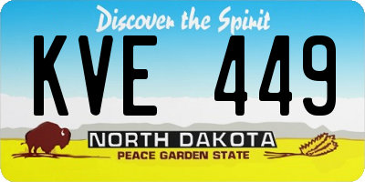 ND license plate KVE449