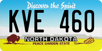 ND license plate KVE460