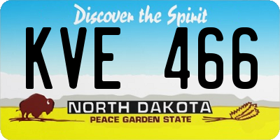 ND license plate KVE466