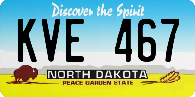 ND license plate KVE467