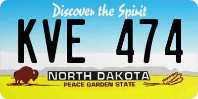 ND license plate KVE474