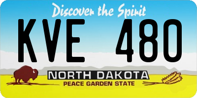 ND license plate KVE480