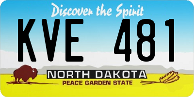 ND license plate KVE481