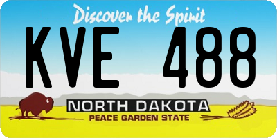 ND license plate KVE488