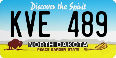 ND license plate KVE489