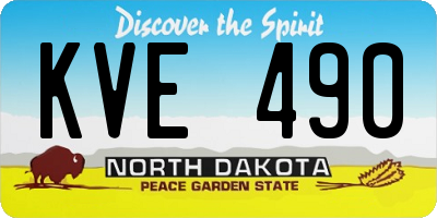 ND license plate KVE490