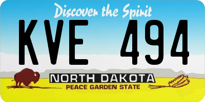 ND license plate KVE494