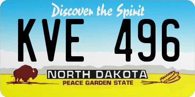 ND license plate KVE496