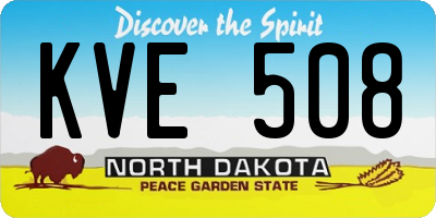 ND license plate KVE508