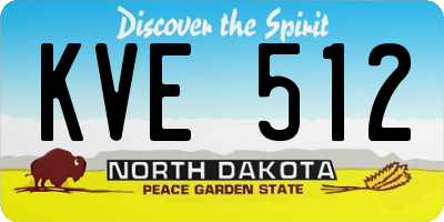 ND license plate KVE512