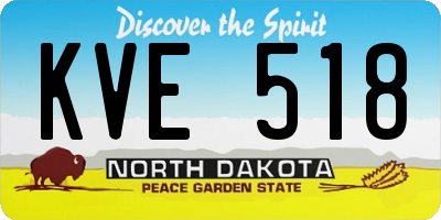 ND license plate KVE518