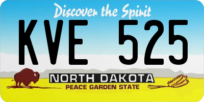 ND license plate KVE525