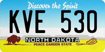 ND license plate KVE530