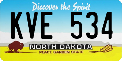 ND license plate KVE534