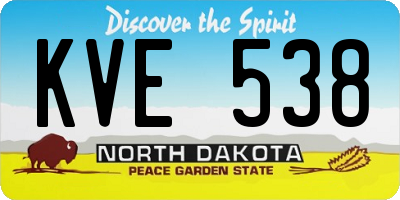 ND license plate KVE538