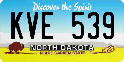 ND license plate KVE539