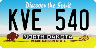 ND license plate KVE540