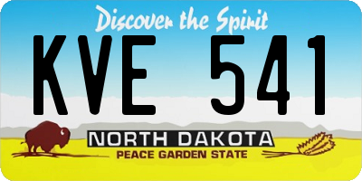 ND license plate KVE541