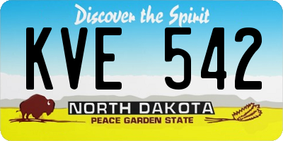 ND license plate KVE542