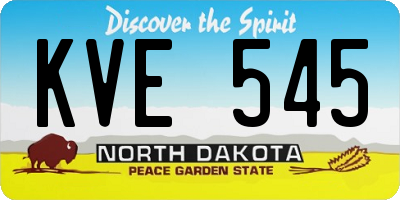 ND license plate KVE545