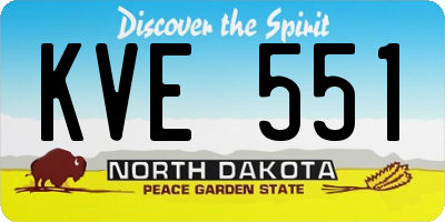 ND license plate KVE551