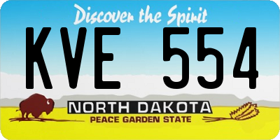 ND license plate KVE554