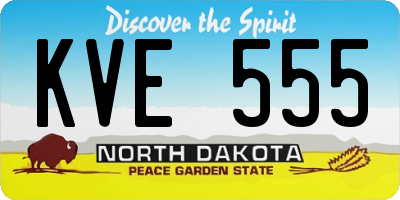 ND license plate KVE555